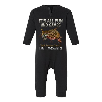 Flathead Catfish Fishing Freshwater Fish Gift Infant Fleece One Piece