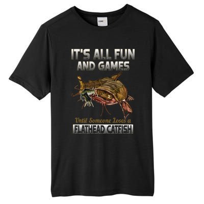 Flathead Catfish Fishing Freshwater Fish Gift Tall Fusion ChromaSoft Performance T-Shirt