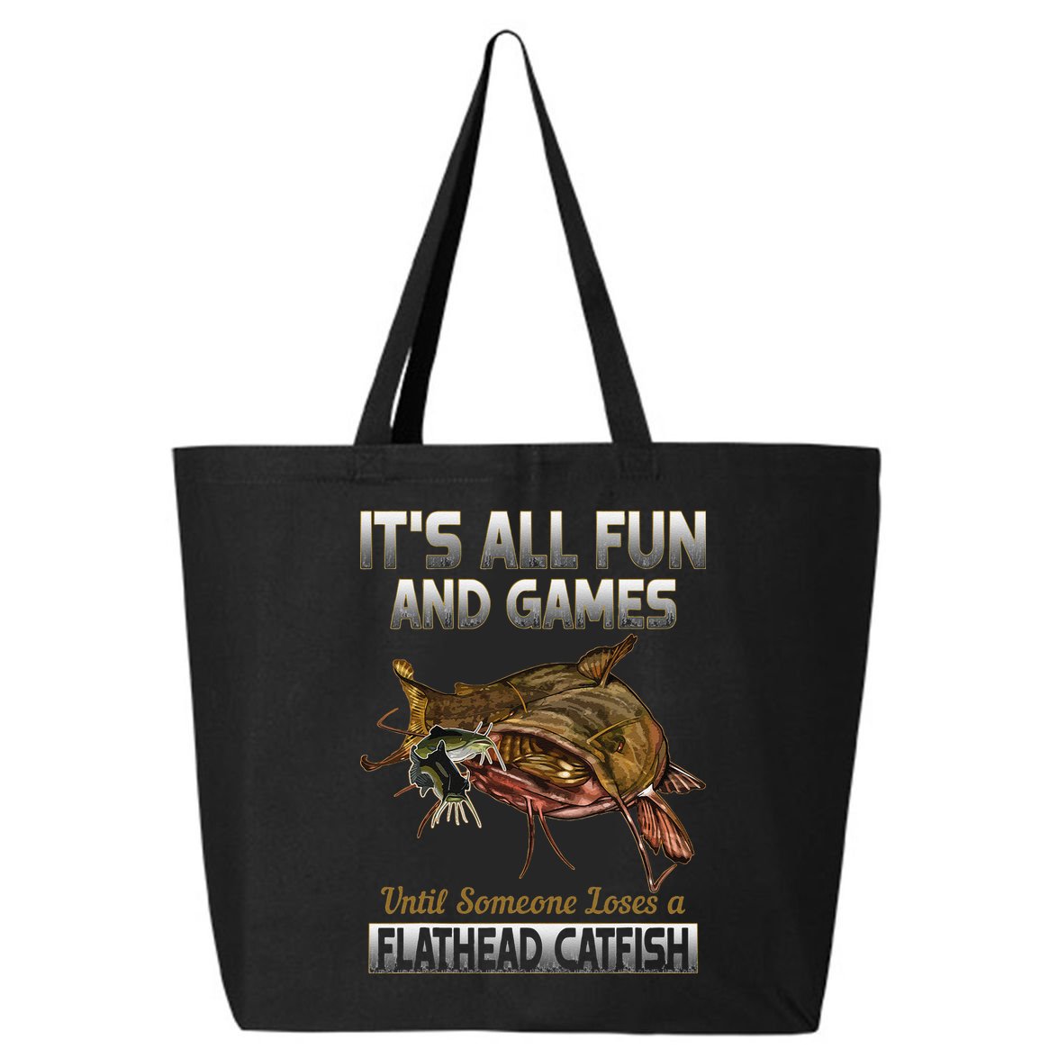 Flathead Catfish Fishing Freshwater Fish Gift 25L Jumbo Tote