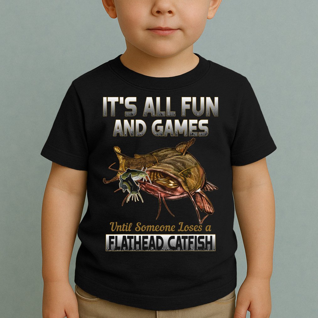 Flathead Catfish Fishing Freshwater Fish Gift Toddler T-Shirt