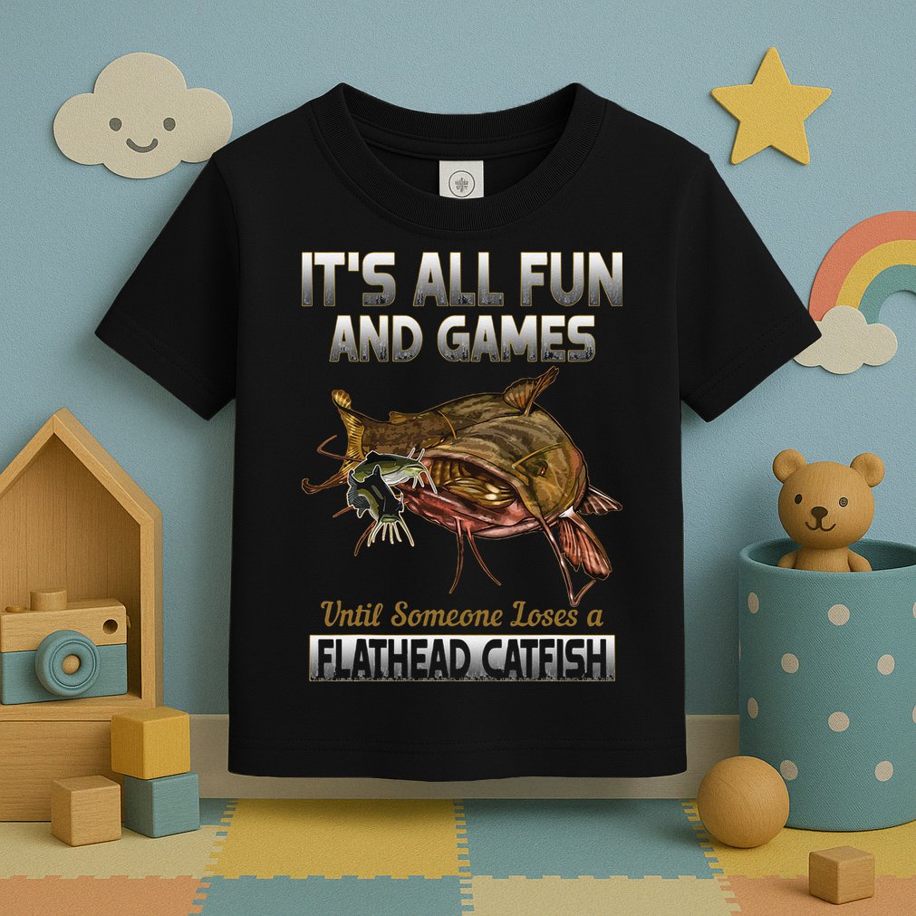 Flathead Catfish Fishing Freshwater Fish Gift Toddler T-Shirt