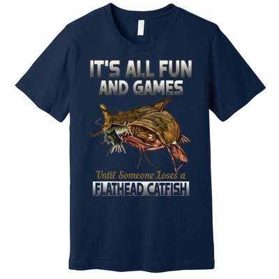 Flathead Catfish Fishing Freshwater Fish Gift Premium T-Shirt