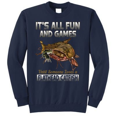 Flathead Catfish Fishing Freshwater Fish Gift Tall Sweatshirt