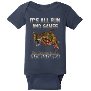 Flathead Catfish Fishing Freshwater Fish Gift Baby Bodysuit