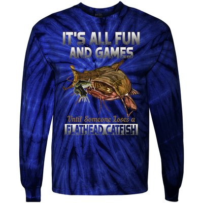 Flathead Catfish Fishing Freshwater Fish Gift Tie-Dye Long Sleeve Shirt