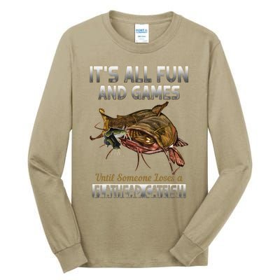 Flathead Catfish Fishing Freshwater Fish Gift Tall Long Sleeve T-Shirt