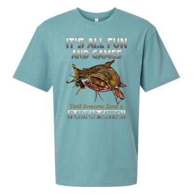 Flathead Catfish Fishing Freshwater Fish Gift Sueded Cloud Jersey T-Shirt