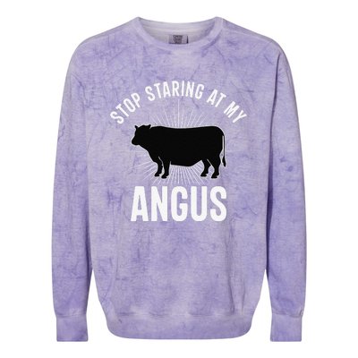 Funny Cow Farmer Rasing Cattle Dairy Farming Angus Cows Colorblast Crewneck Sweatshirt