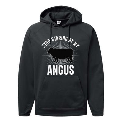 Funny Cow Farmer Rasing Cattle Dairy Farming Angus Cows Performance Fleece Hoodie