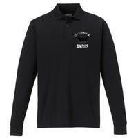 Funny Cow Farmer Rasing Cattle Dairy Farming Angus Cows Performance Long Sleeve Polo