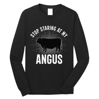 Funny Cow Farmer Rasing Cattle Dairy Farming Angus Cows Long Sleeve Shirt