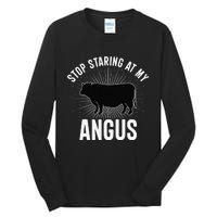 Funny Cow Farmer Rasing Cattle Dairy Farming Angus Cows Tall Long Sleeve T-Shirt