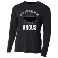 Funny Cow Farmer Rasing Cattle Dairy Farming Angus Cows Cooling Performance Long Sleeve Crew