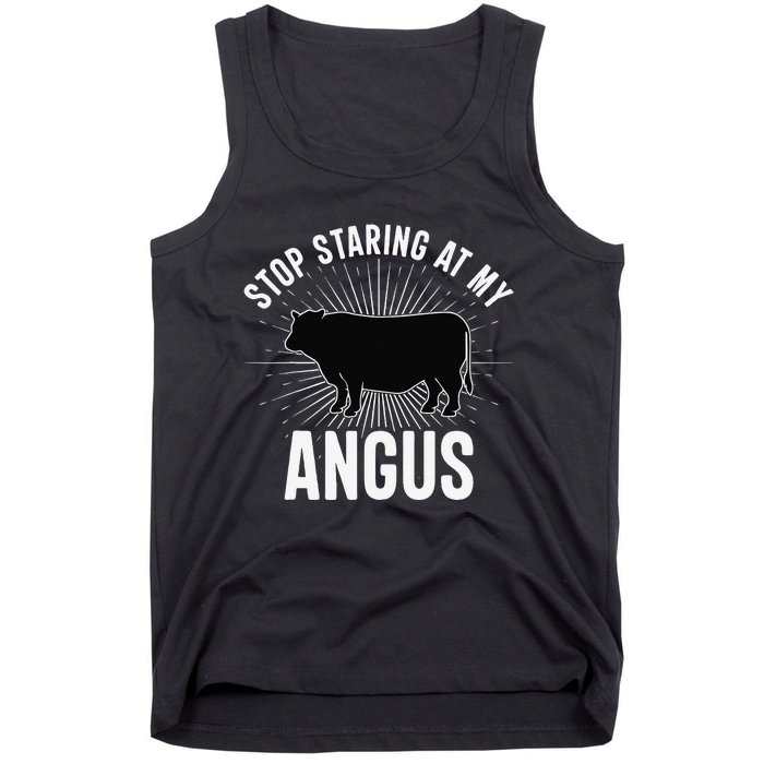 Funny Cow Farmer Rasing Cattle Dairy Farming Angus Cows Tank Top