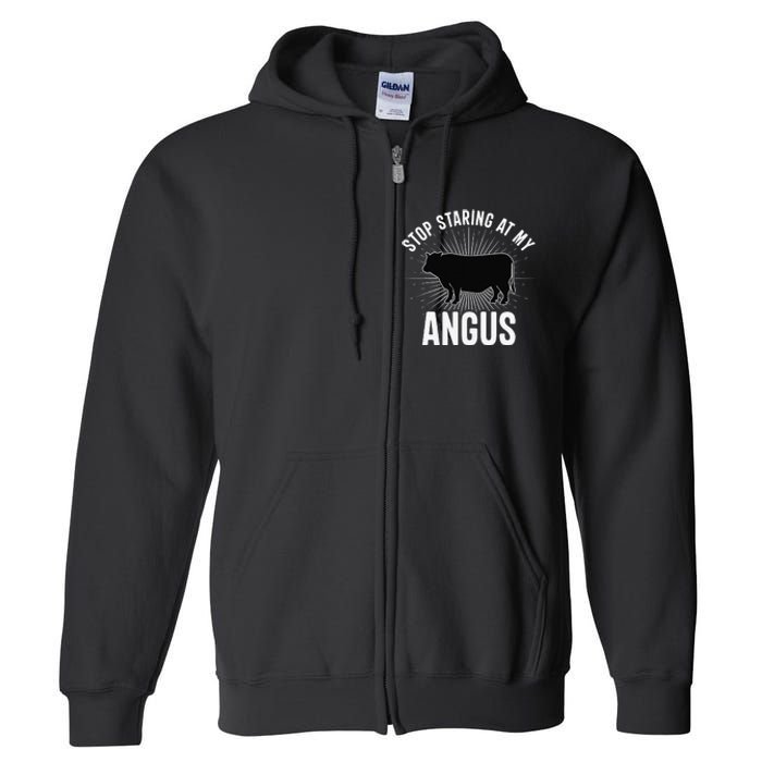 Funny Cow Farmer Rasing Cattle Dairy Farming Angus Cows Full Zip Hoodie