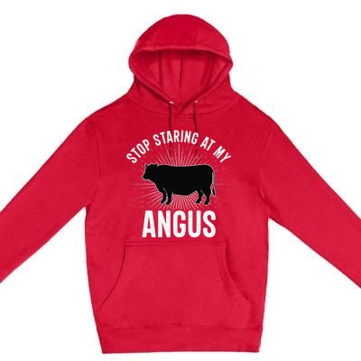 Funny Cow Farmer Rasing Cattle Dairy Farming Angus Cows Premium Pullover Hoodie