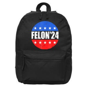 Felon24 Convicted Felon Funny Pro Trump 2024 16 in Basic Backpack