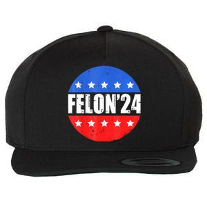 Felon24 Convicted Felon Funny Pro Trump 2024 Wool Snapback Cap