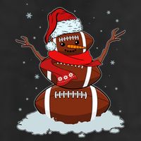 Funny Christmas Football Snowman 7 Panel Mesh Trucker Snapback Hat