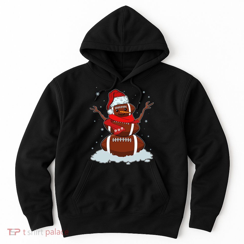 Funny Christmas Football Snowman Hoodie