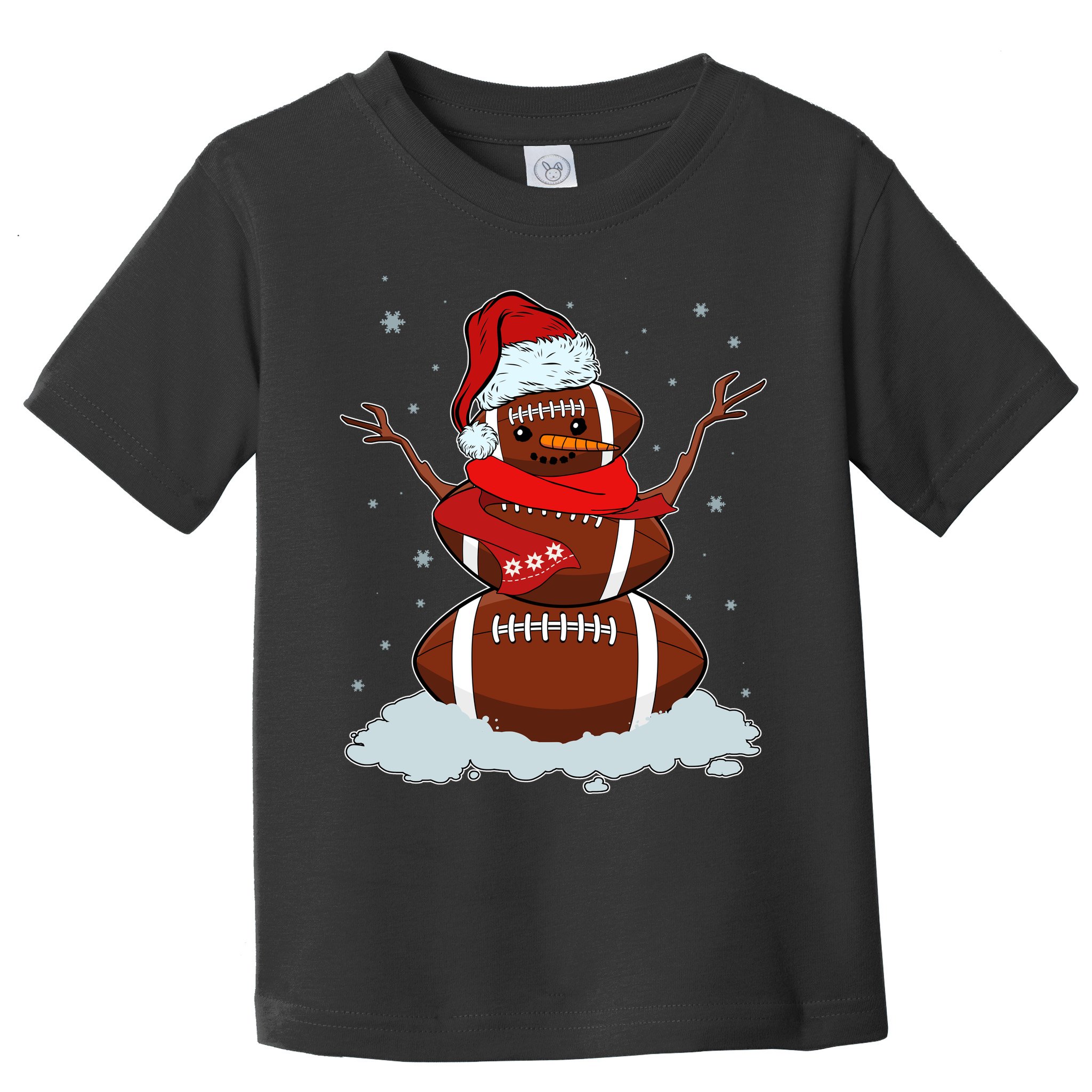 Funny Christmas Football Snowman Toddler T-Shirt