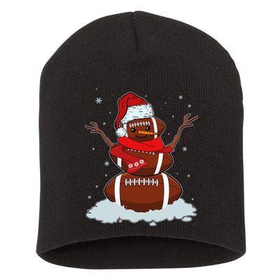 Funny Christmas Football Snowman Short Acrylic Beanie