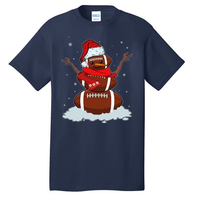 Funny Christmas Football Snowman Tall T-Shirt