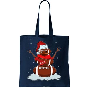 Funny Christmas Football Snowman Tote Bag