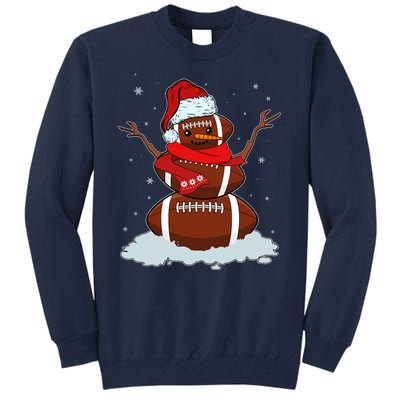 Funny Christmas Football Snowman Tall Sweatshirt