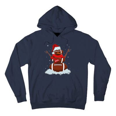 Funny Christmas Football Snowman Tall Hoodie