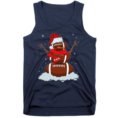 Funny Christmas Football Snowman Tank Top