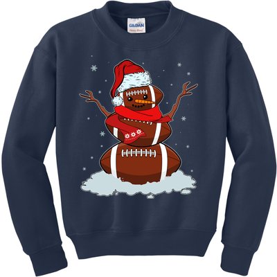 Funny Christmas Football Snowman Kids Sweatshirt