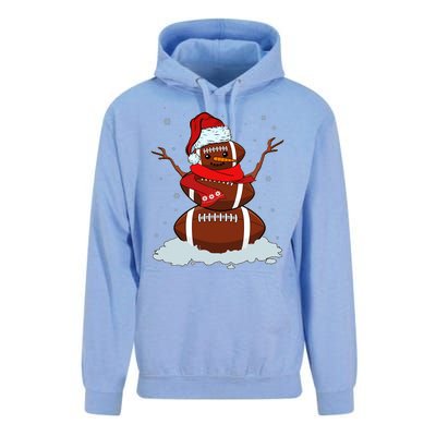 Funny Christmas Football Snowman Unisex Surf Hoodie