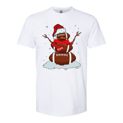 Funny Christmas Football Snowman Softstyle CVC T-Shirt