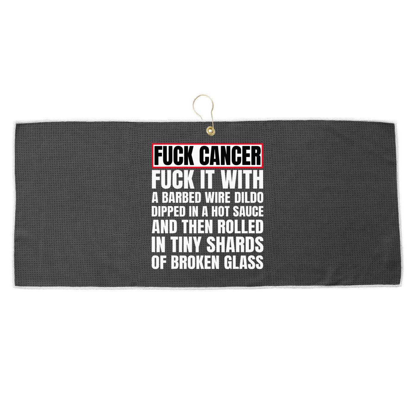 Fuck Cancer Large Microfiber Waffle Golf Towel