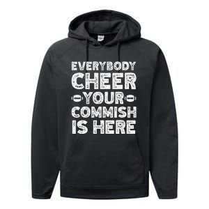 Funny Commish Fantasy Basketball Commissioner Sarcastic Performance Fleece Hoodie