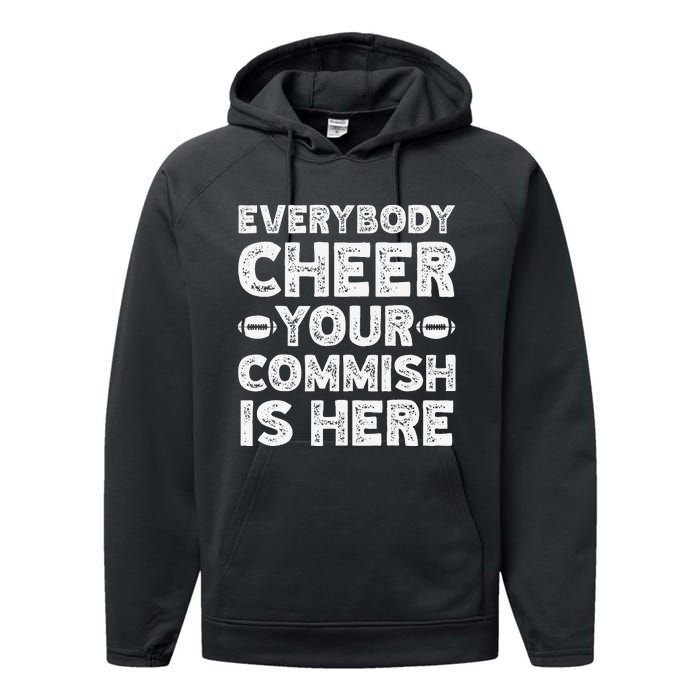 Funny Commish Fantasy Basketball Commissioner Sarcastic Performance Fleece Hoodie