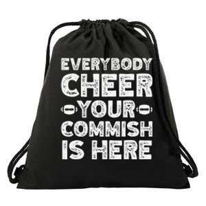 Funny Commish Fantasy Basketball Commissioner Sarcastic Drawstring Bag