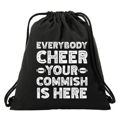 Funny Commish Fantasy Basketball Commissioner Sarcastic Drawstring Bag