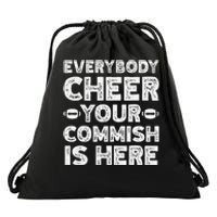 Funny Commish Fantasy Basketball Commissioner Sarcastic Drawstring Bag