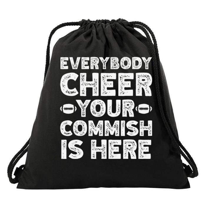 Funny Commish Fantasy Basketball Commissioner Sarcastic Drawstring Bag