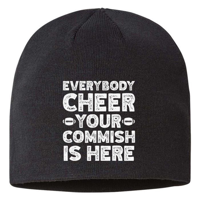 Funny Commish Fantasy Basketball Commissioner Sarcastic Sustainable Beanie