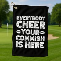 Funny Commish Fantasy Basketball Commissioner Sarcastic Golf Towel