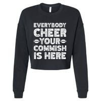 Funny Commish Fantasy Basketball Commissioner Sarcastic Cropped Pullover Crew