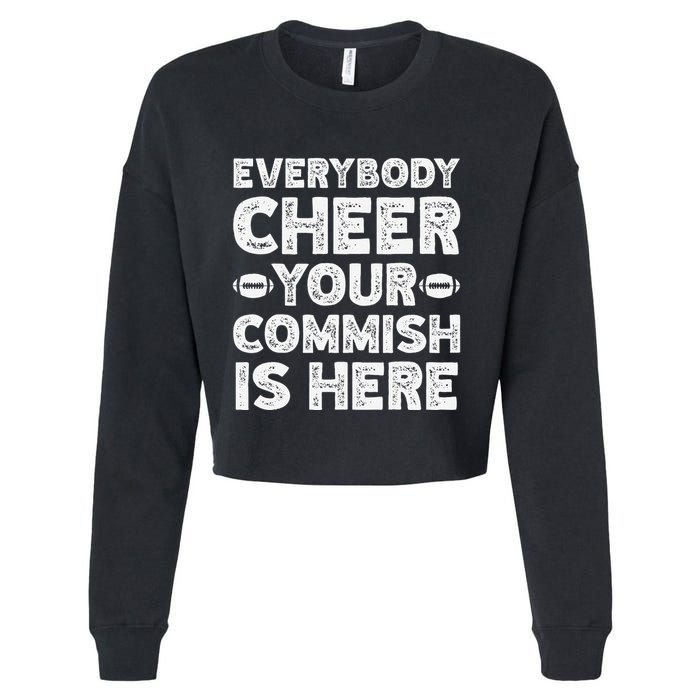 Funny Commish Fantasy Basketball Commissioner Sarcastic Cropped Pullover Crew