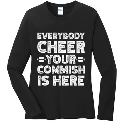 Funny Commish Fantasy Basketball Commissioner Sarcastic Ladies Long Sleeve Shirt