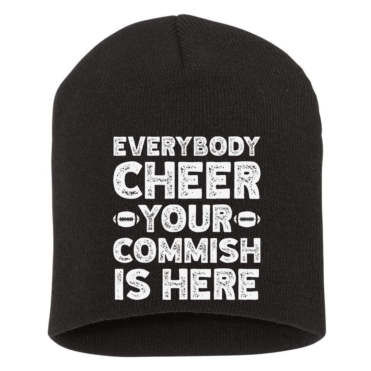 Funny Commish Fantasy Basketball Commissioner Sarcastic Short Acrylic Beanie