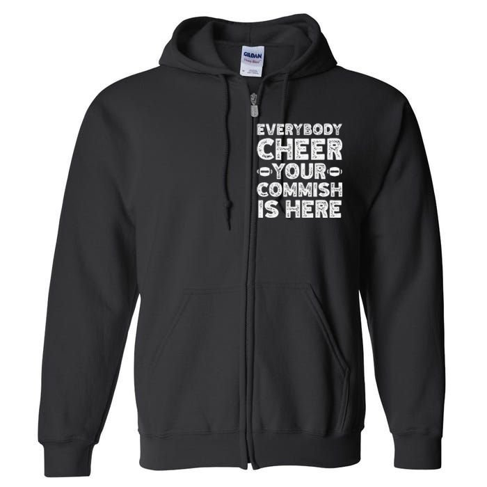 Funny Commish Fantasy Basketball Commissioner Sarcastic Full Zip Hoodie