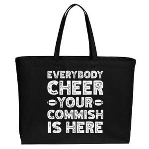 Funny Commish Fantasy Basketball Commissioner Sarcastic Cotton Canvas Jumbo Tote