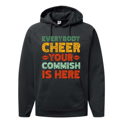 Funny Commish Fantasy Football Commissioner Sarcastic Performance Fleece Hoodie